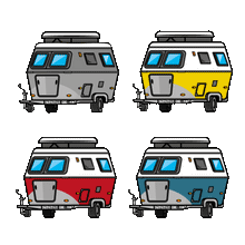 Load image into Gallery viewer, Retro Caravan Touring 2023 Split Screen Metal Enamel Painted Keychain Schlüsselbund Porte-clés
