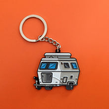 Load image into Gallery viewer, Retro Caravan Touring/Troll/Triton Split Screen Metal Enamel Painted Keychain Schlüsselbund Porte-clés