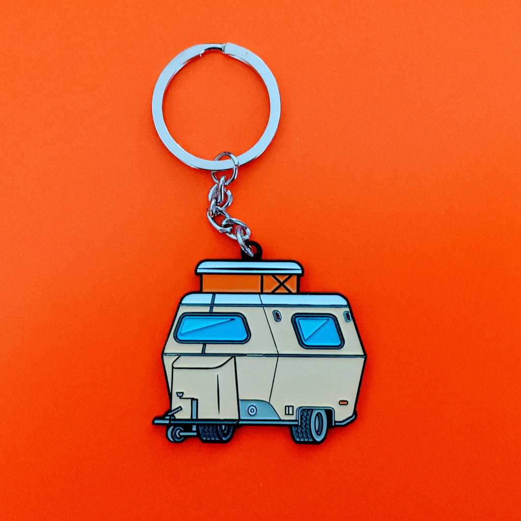 Cute Retro Caravan Puck/Pan/Familia Metal Enamel Painted Keychain Schlüsselbund Porte-clés